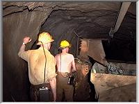 Rocker Shovel at work on the 400 fathom level, South Crofty tin mine