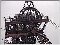 Steel lattice headframe at Annesley Colliery