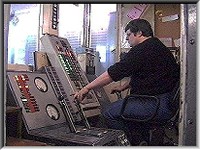 Operating the electric winding engine.