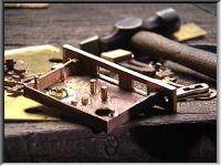 A brass ship lock case