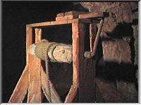 A wooden jack-roller winch