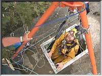 About to descend Ramsden shaft
