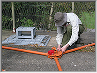 Preparing the winch headframe on the Ramsden shaft cover