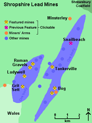 Shropshire Lead Mining area map